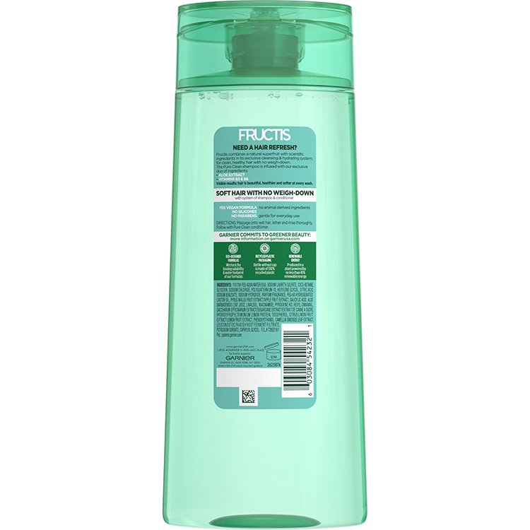 Fructis Pure Clean Shampoo 22 floz back